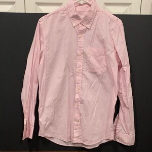 Men’s GAP Light Pink Casual Button-Down Shirt Slim Fit Stretch Soft Poplin Sz S